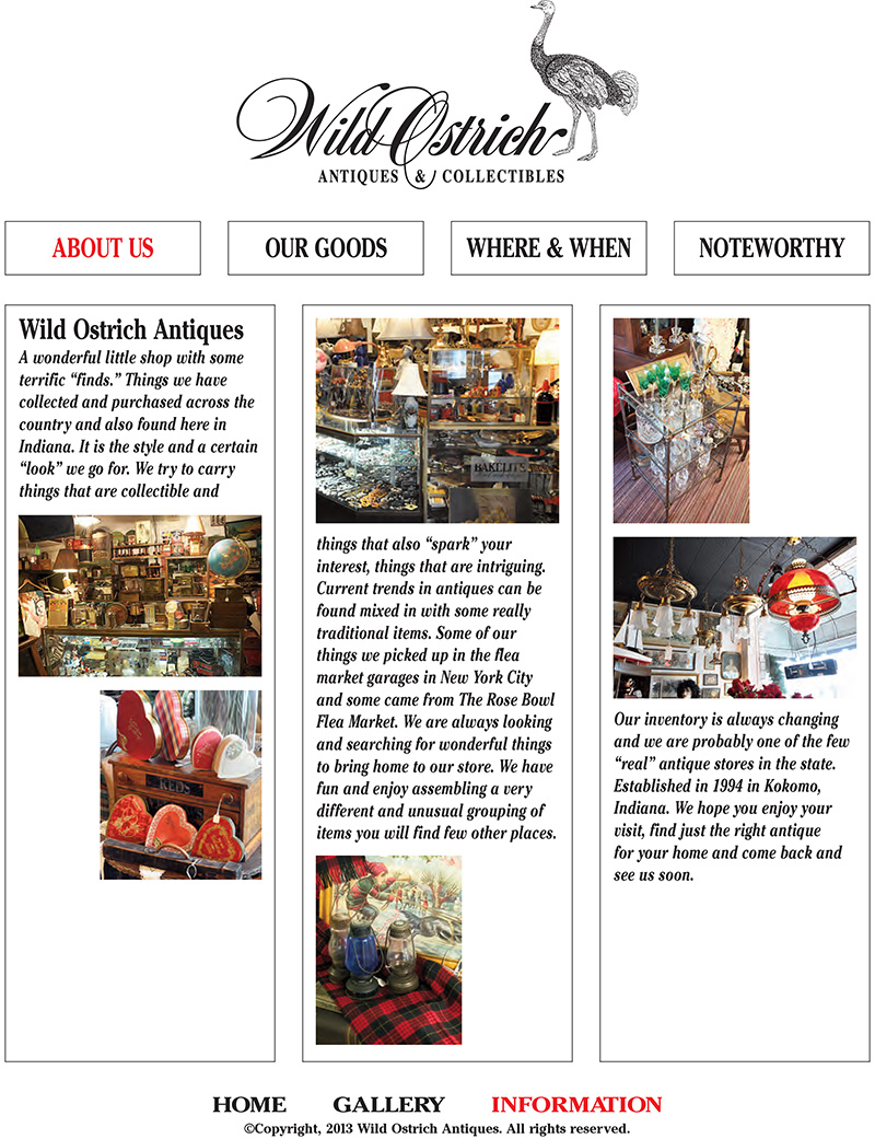 Wild Ostrich Antiques Information Page - About Us
