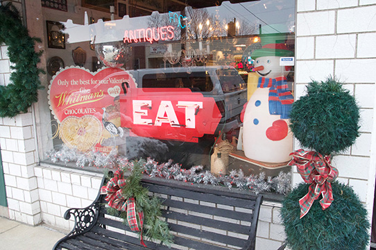 Windows featuring seasonal one-of-a-kind 