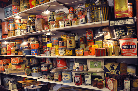 General store graphic tins