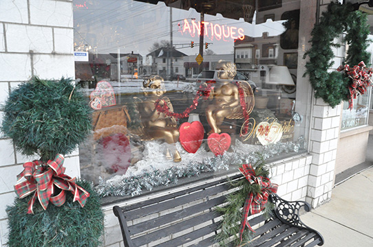 Windows featuring seasonal one-of-a-kind 